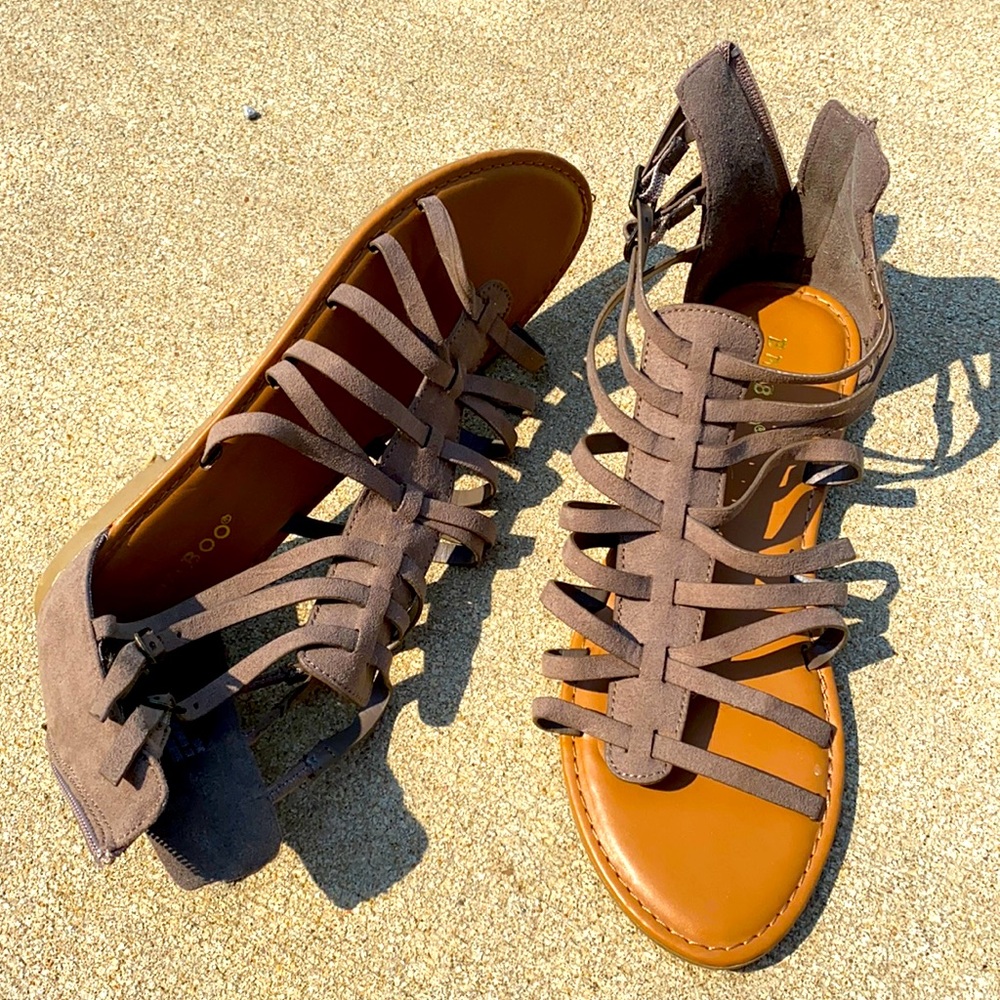 Bamboo sandals. Like new.